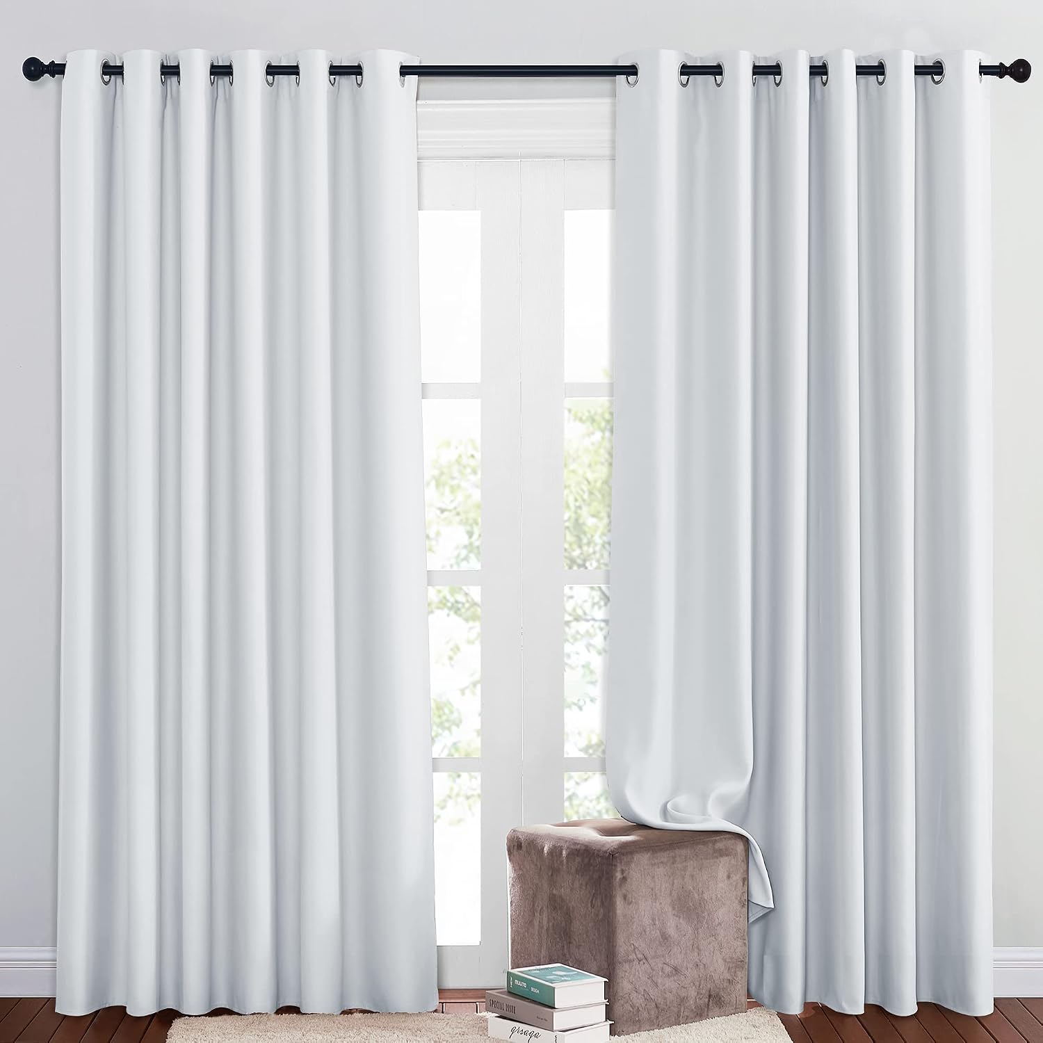 Nicetown Room Darkening Slding Glass Curtain Panels - Window Treatment Thermal Insulated Grommet Light Blocking Drapes for Bedroom/Home Off…