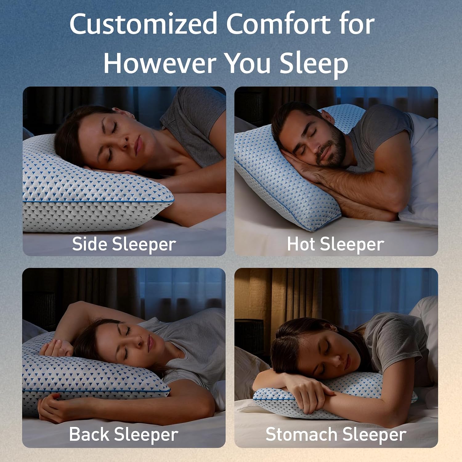 Fulocean Cooling Pillows King Size 1 Pack for Sleeping, Adjustable Shredded Gel Memory Foam Cool Pillows for Side, Back, Hot Sleeper, Mediu…