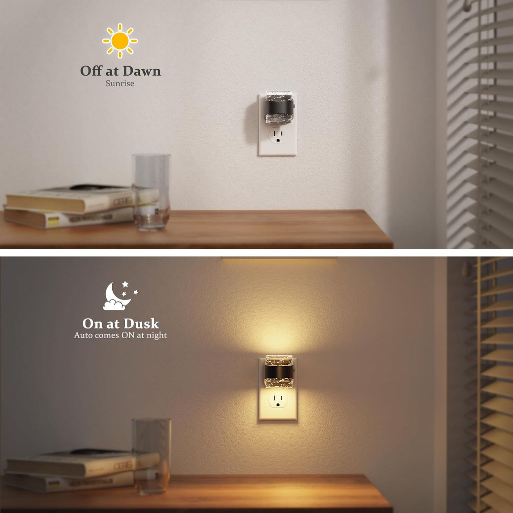 JandCase LED Night Light, Bubble Night Lights Plug into Wall, [2 Pack] Night Light Warm White 3000K & 5 Brightness Levels, Dimmable…