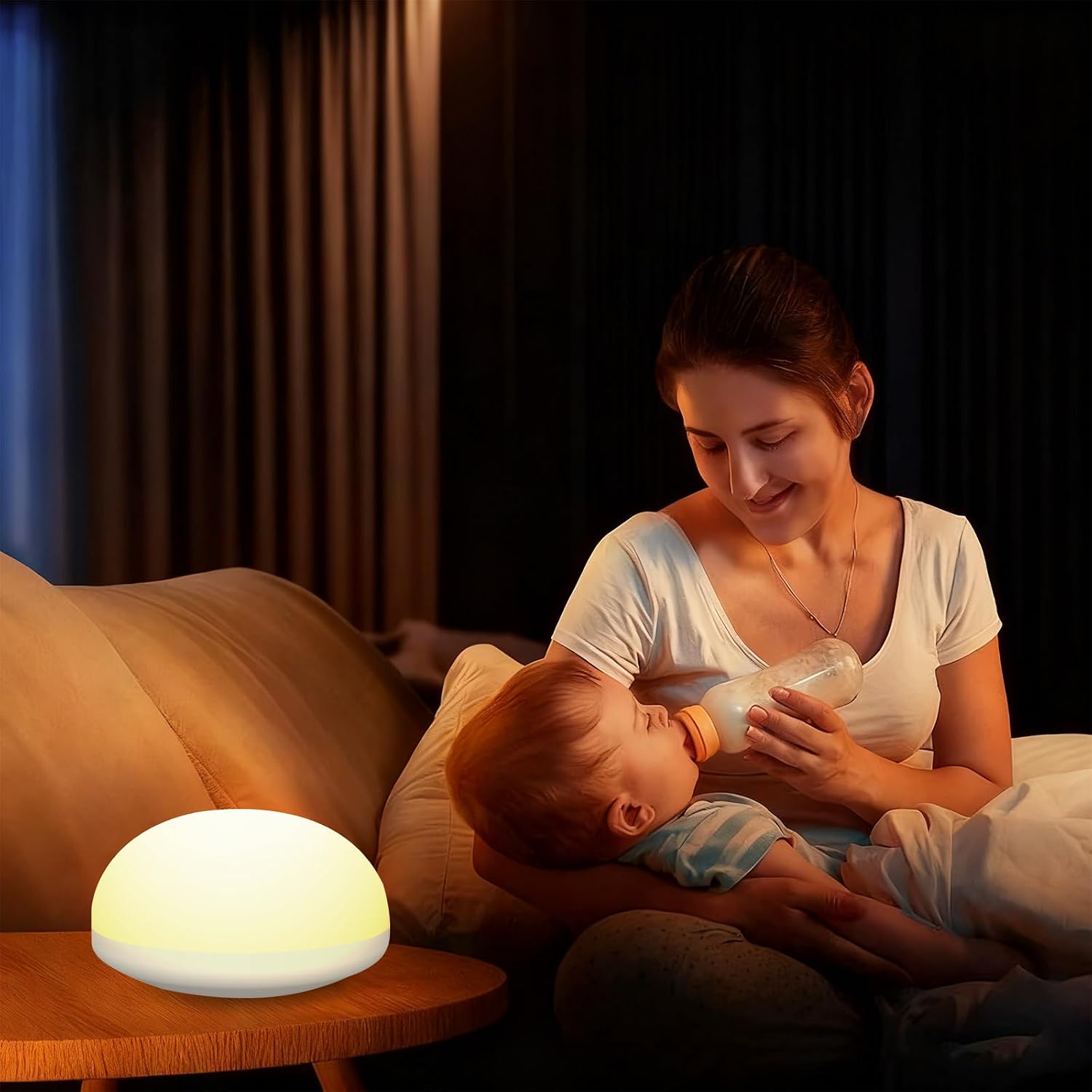 Nursery Night Light for Kids, Baby Nightlight with 2 Colors Changing Mode, Touch Control Dimmer Portable Lamp for Newborn Baby Nursery…