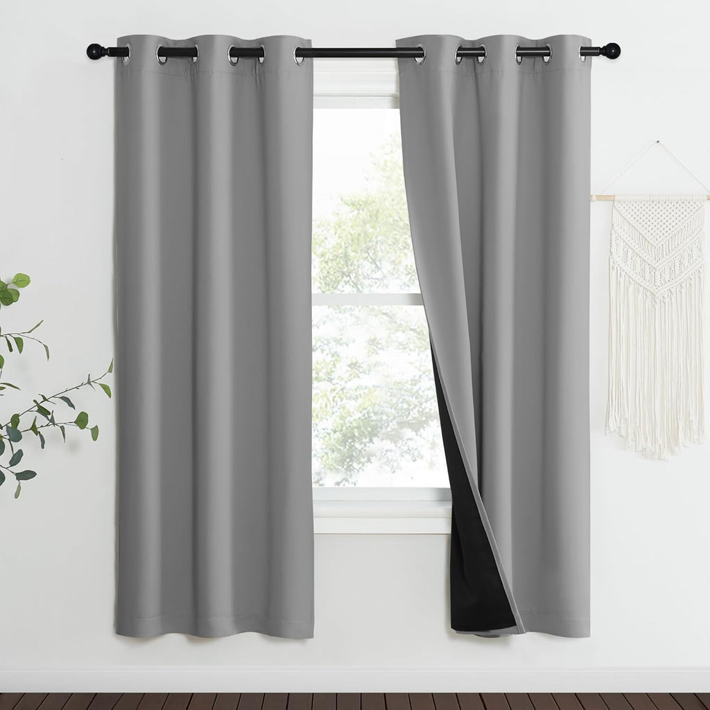 Nicetown Full Shade Curtain Panels, Pair of Energy Smart & Noise Blocking Out Blackout Drapes for Dining Room Window, Thermal Insulated Gue…