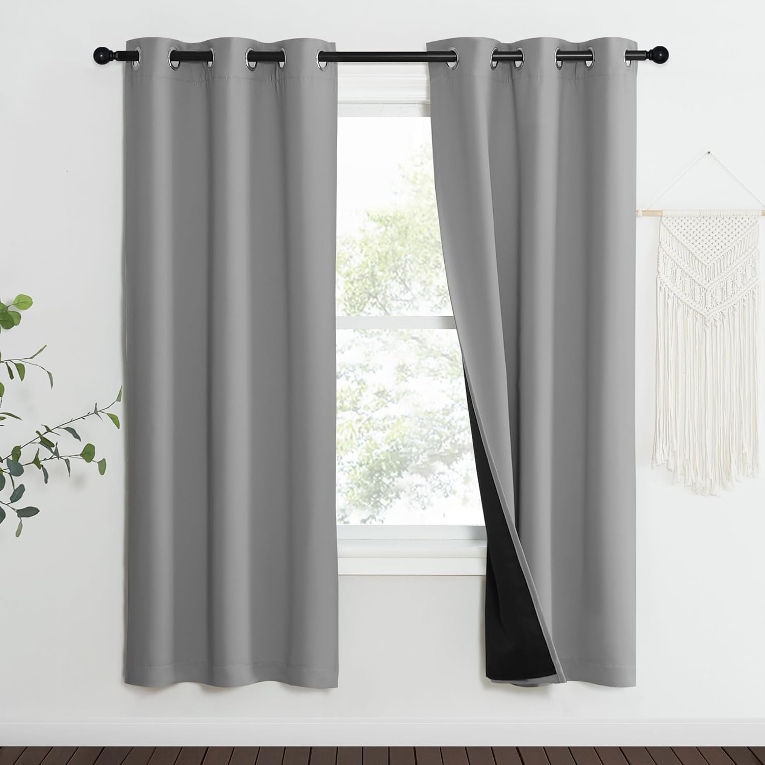 Nicetown Full Shade Curtain Panels, Pair of Energy Smart & Noise Blocking Out Blackout Drapes for Dining Room Window, Thermal Insulated Gue…