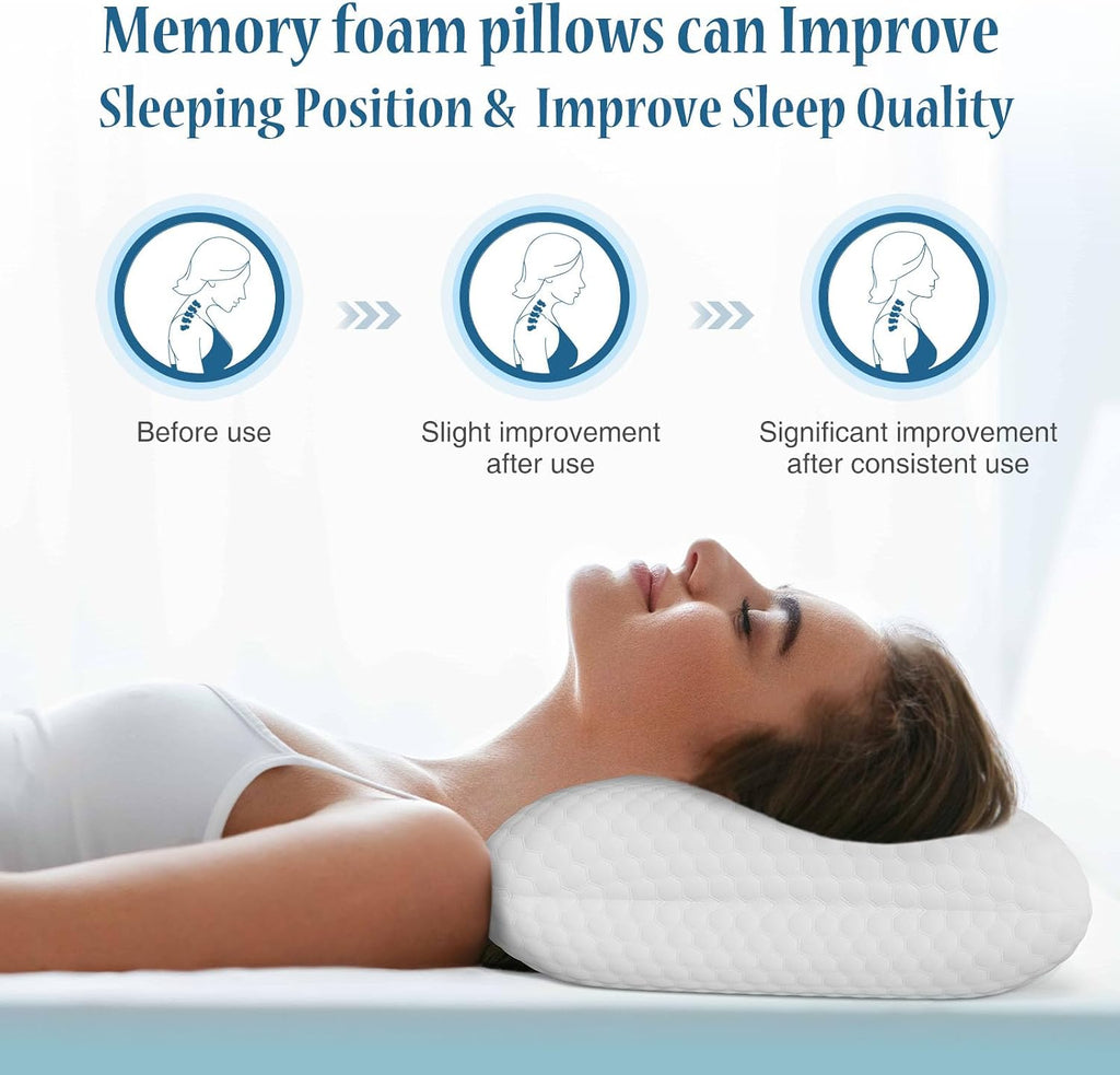Olixis Memory Foam Pillows for Sleeping 5 Pack Queen Size Bed Pillows for Adults with Removable Washable Cover Breathable Mesh Gel Cooling…