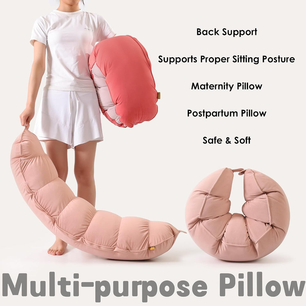 Peallow(Pat. Pend) – Long Round Body Pillow for Adults, Bolster Pillow for Sleeping, Soft and Supportive Pillow for Sleeping & Lumbar…