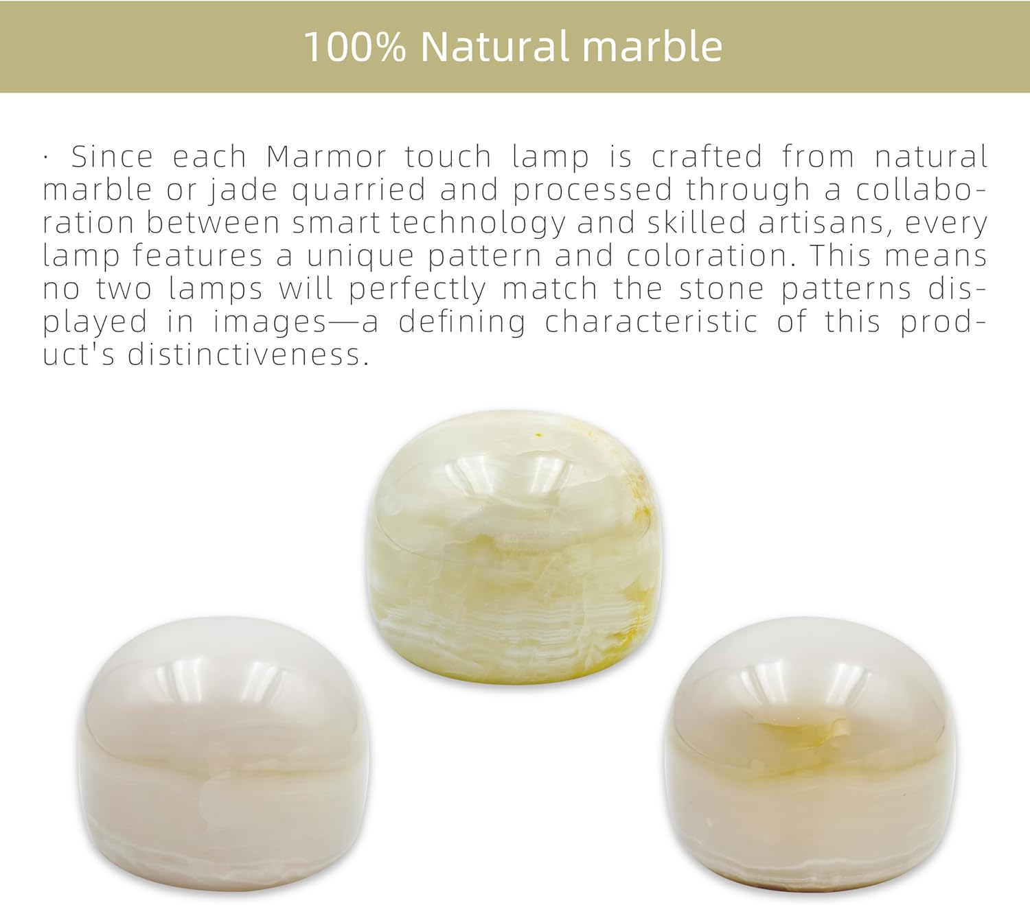 Marmor Marble Lamp Night Light Touch Bedside Table Lamp for Bedroom, Type-C Rechargeable Small Desk Bedside Small Lamps, Eye Caring Dimmable…