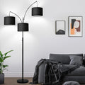 Dimmable Floor Lamp - 3 Lights Arc Floor Lamps for Living Room, 1000LM Modern Tall Standing Lamp With Black Shades & Heavy Base, Mid…
