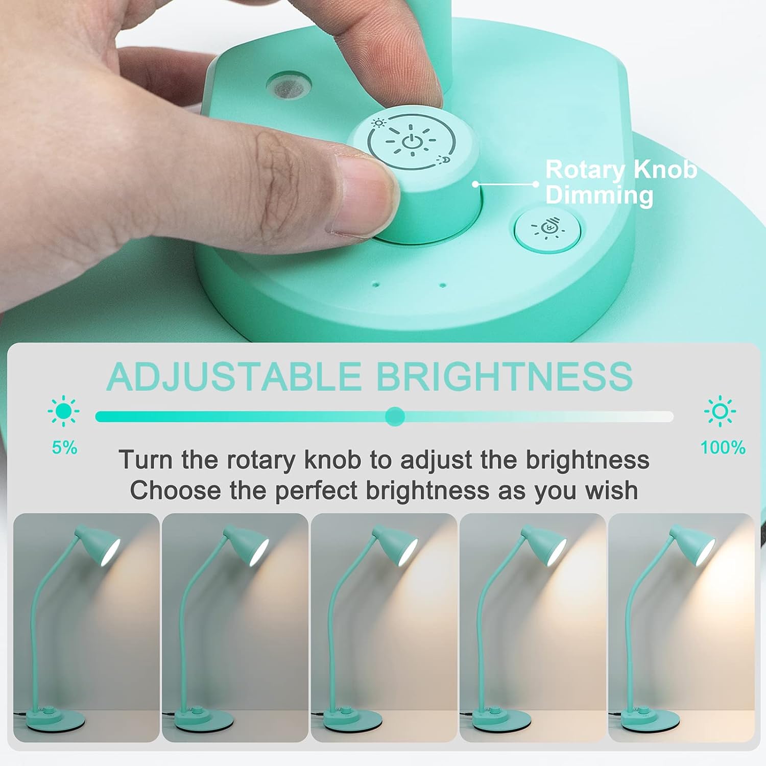 BOHON LED Desk Lamp with USB Charging Port, 3 Color Modes Fully Dimmable Reading Lamp, Auto Dimming Task Lamp, Flexible Neck Table Light…