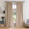 MIULEE Camel Beige Velvet Curtains Thermal Insulated Blackout Curtain Drapes for Bedroom Living Room Darkening 72 Inches Long Curtains…