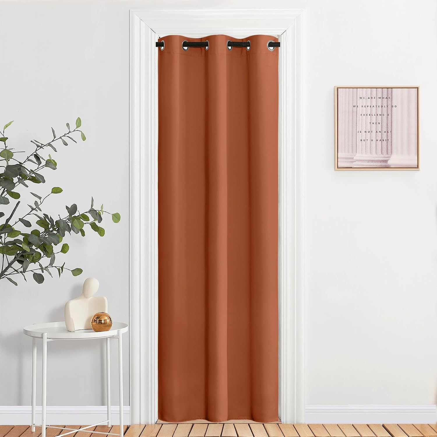 Nicetown Blackout Burnt Orange Curtains 84 inches Long - Grommet Top Room Darkening Thermal Curtains Sound Blocking Window Treatments for B…