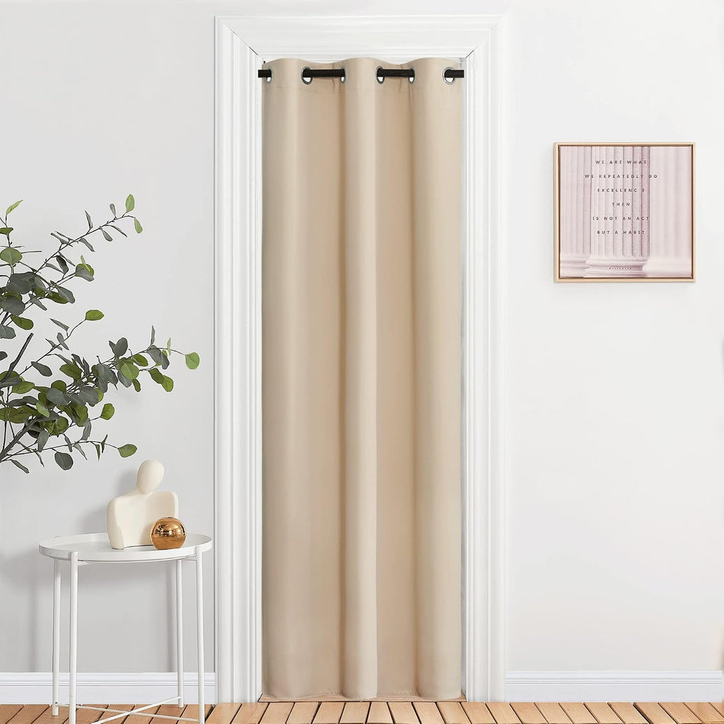 Nicetown Blackout Farmhouse Curtains - Thermal Insulated Solid Grommet Vertical Drapes Room Darkening Window Treatments for Bedroom (Biscot…
