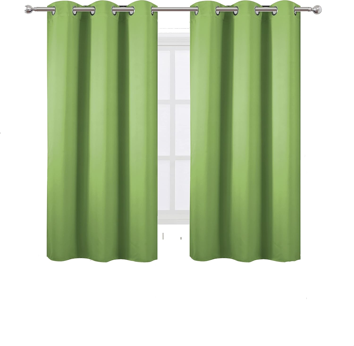 Lemomo Light Green Bedroom Blackout Curtains for Living Room/42 x 63 Inch Long/Set of 2 Panels Thermal Insulated Fashion Boys Room Curtains…