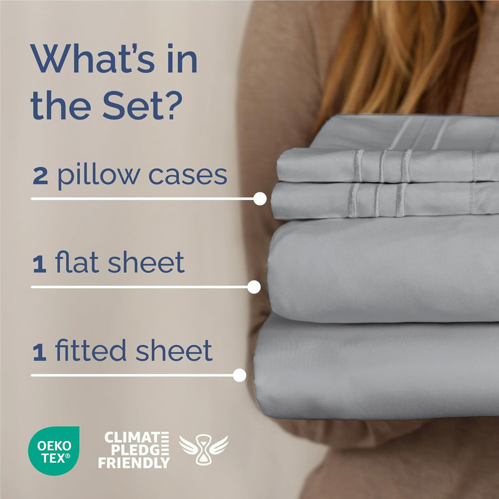 Full Size 4 Piece Sheet Set - Comfy Breathable & Cooling Sheets - Hotel Luxury Bed Sheets for Women and Men - Deep Pockets, Easy-Fit…