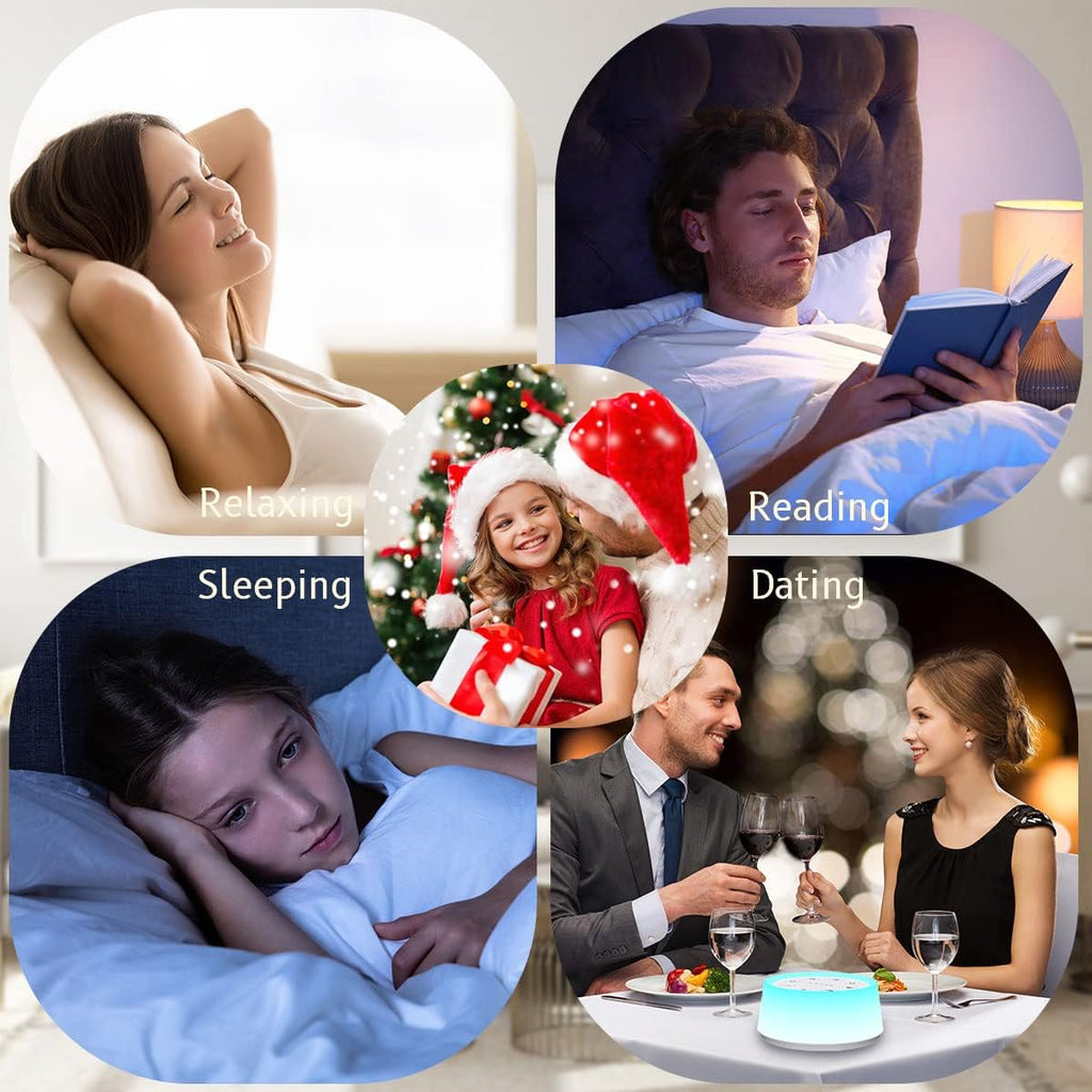 ColorsNoise Sound Machine and White Noise Machine with 30 Soothing Sounds with 12 Colors Baby Night Light with Memory Function (T-White)