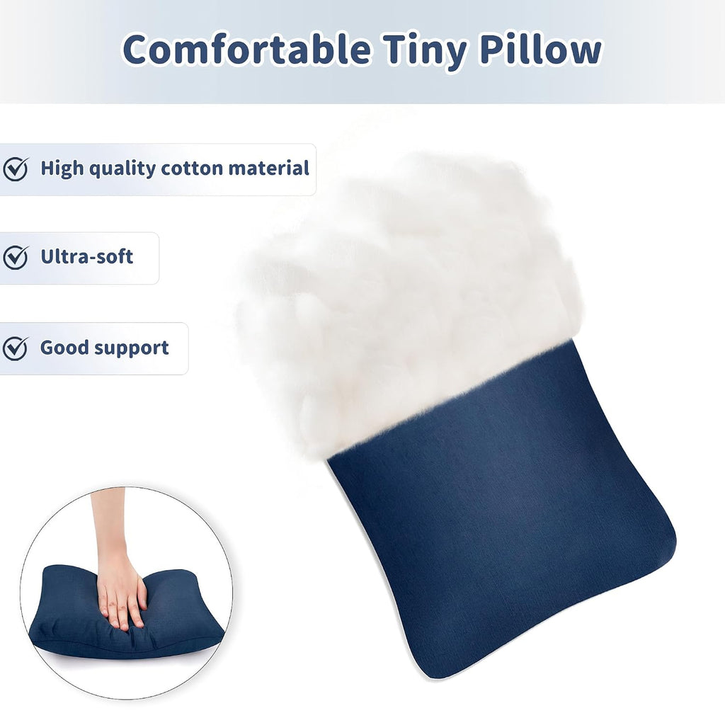 Pro Goleem Small Pillow 11"x7"x2.5" for Travel and Camping with Name Tag Mini Tiny Pillow for Room Couch Sofa Chair and Outdoor Car Air…