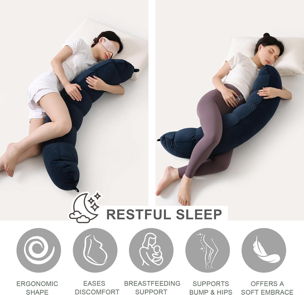 Peallow(Pat. Pend) – Long Round Body Pillow for Adults, Bolster Pillow for Sleeping, Soft and Supportive Pillow for Sleeping & Lumbar…