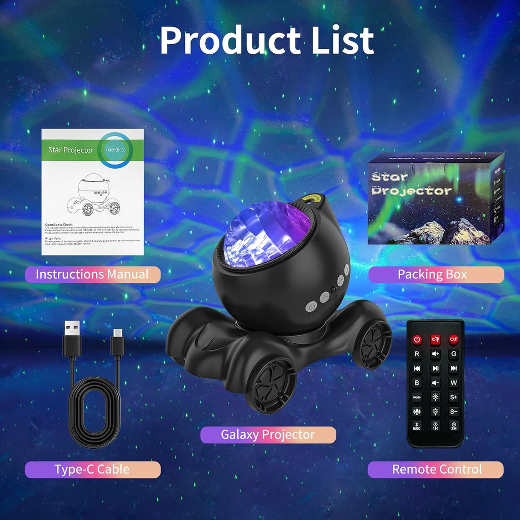 ENOKIK Star Projector, Galaxy Projector Built-in Bluetooth Speaker and 8 White Noise, Night Light for Kids Adults, Aurora Nebula Lamp for…