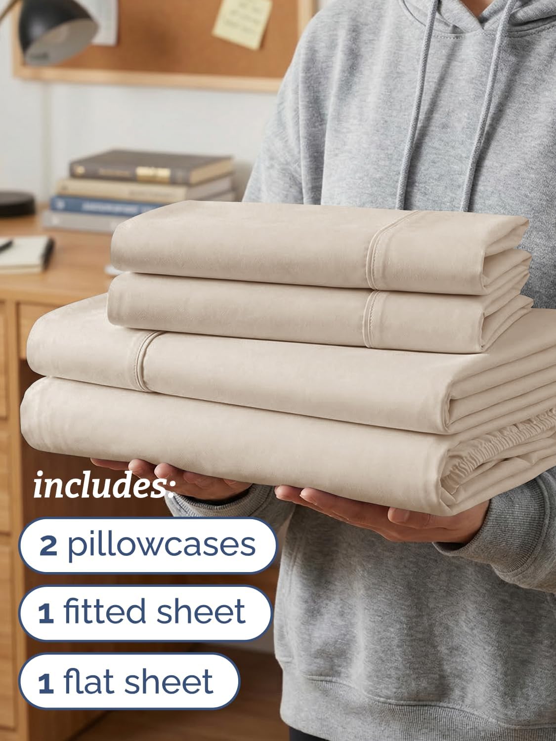 Twin XL 4 Piece Sheet Set - Comfy, Breathable & Cooling - Hotel Luxury Bedding for Women, Men, Kids, Teens and Children - 1 Flat & 1…