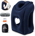 Travel Pillow, Inflatable Airplane Pillow for Sleeping Comfortably Supports Head and Chin for Airplane, Car, Bus and Office