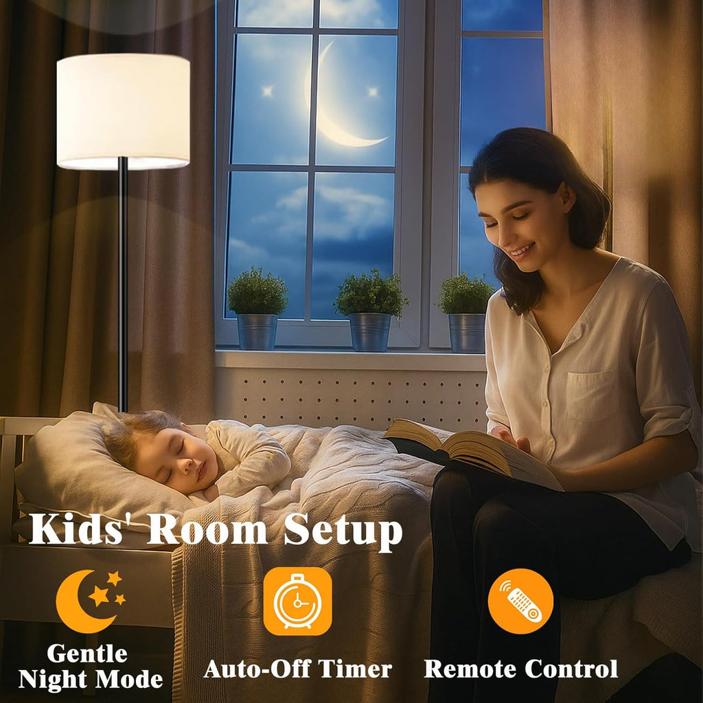 Smart Floor Lamp with APP & Remote Control - Dimmable RGB & White Light (3000K-6500K) for Living Room, Bedroom, Office - Modern Standing…