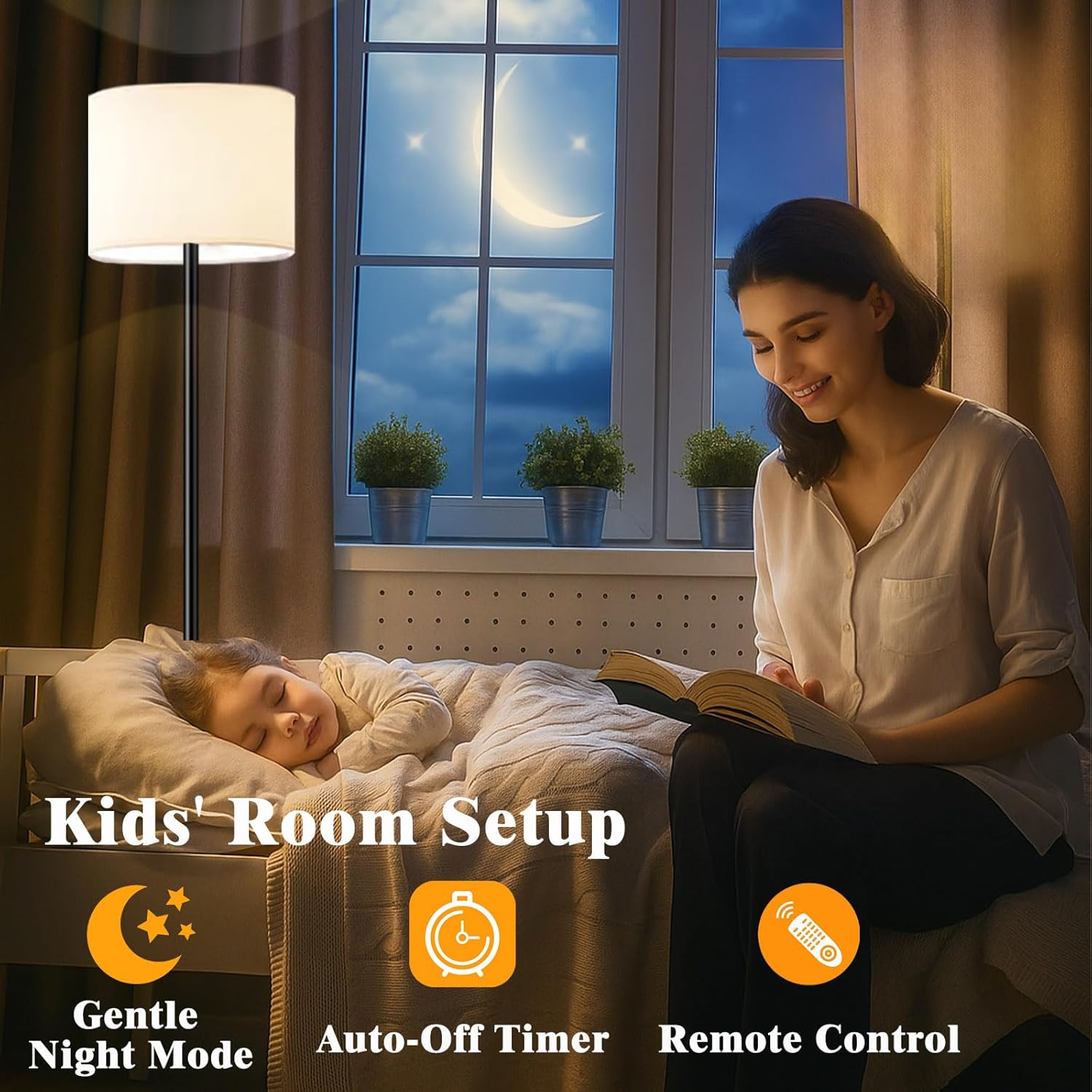 Smart Floor Lamp with APP & Remote Control - Dimmable RGB & White Light (3000K-6500K) for Living Room, Bedroom, Office - Modern Standing…