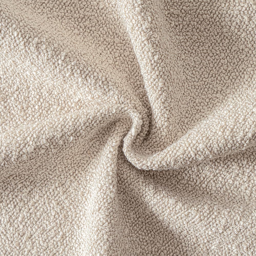 Miulee 12x20 Inch Decorative Lumbar Pillow Covers for Bed Set of 2 Textured Boucle Neutral Throw Pillow Covers Oatmeal Accent Solid Pillowc…