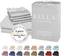 Bella Coterie 6 Piece Luxury Bamboo Viscose Split Top King Size Sheet Set | 34" Split for Adjustable Beds | 100% Organically Grown|…