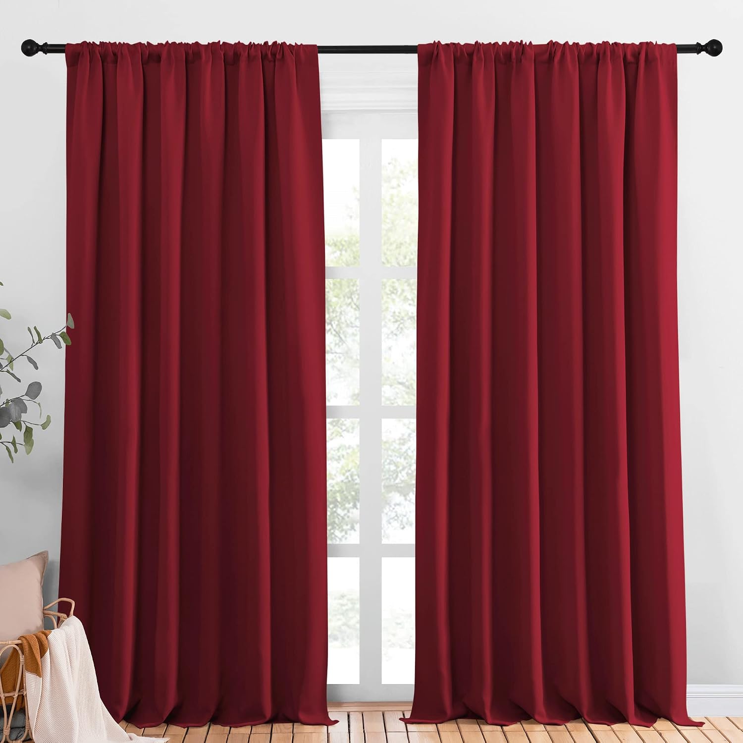 NICETOWN Christmas Living Room Curtains for Window - Energy Efficient & Noise Reducing Thermal Insulated Rod Pocket Blackout…