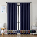 Simplebrand Ava Navy Blue Blackout Curtains for Bedroom - 72 Inch Length x 40 Inch Width, Privacy Insulated Thermal Rod Pocket Panels 72 In…
