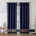 Simplebrand Ava Navy Blue Blackout Curtains for Bedroom 84 Inch Length 2 Panels Set, Solid Thermal Insulated Privacy Living Room Window Tre…