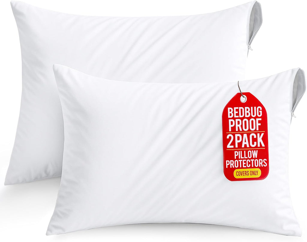 Utopiabedding Set of 2 Pillow Protectors with Zipper King Size, Bed Bug and Dust Mite Proof Pillow Covers, Ultra Soft Pillow Encasements, M…