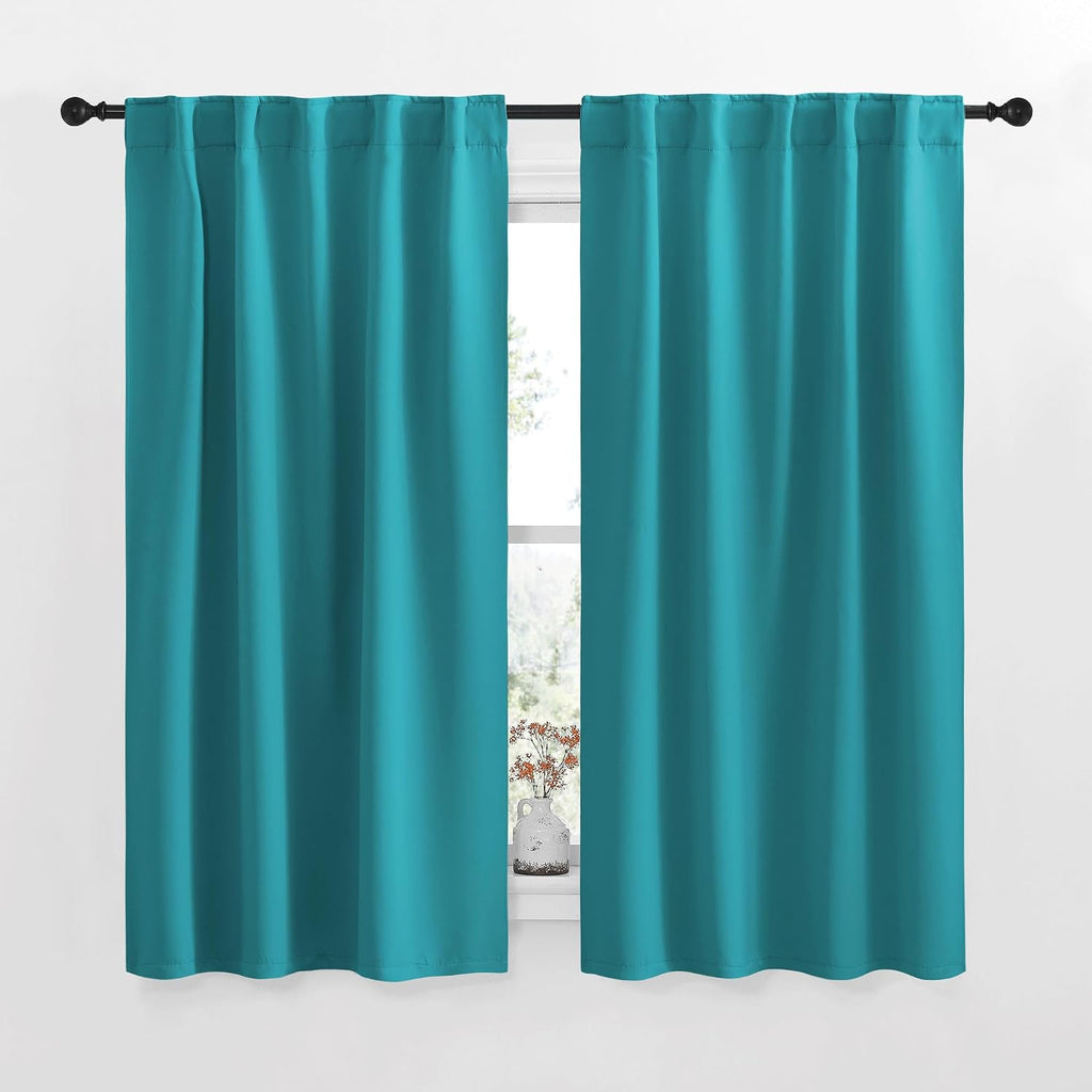 NICETOWN RV Curtains for Camper Windows - (Peacock Blue Color) 34x54 Inch, 2 Panels Set, Thermal Insulated Room Darkening Blackout…