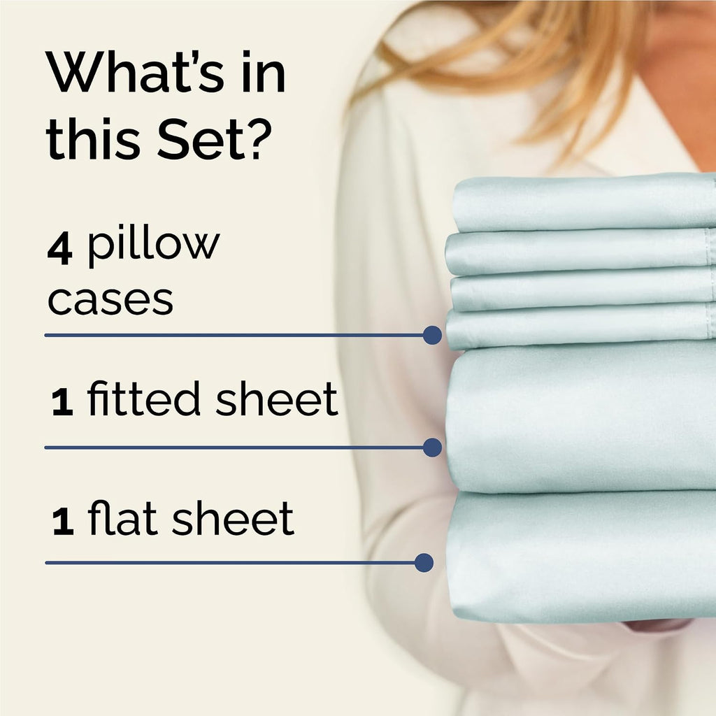 Full 6 Piece Sheet Set - Comfy, Breathable & Cooling - Hotel Luxury Bedding for Women, Men, Kids, Teens and Children - 1 Flat & 1 Fitted…