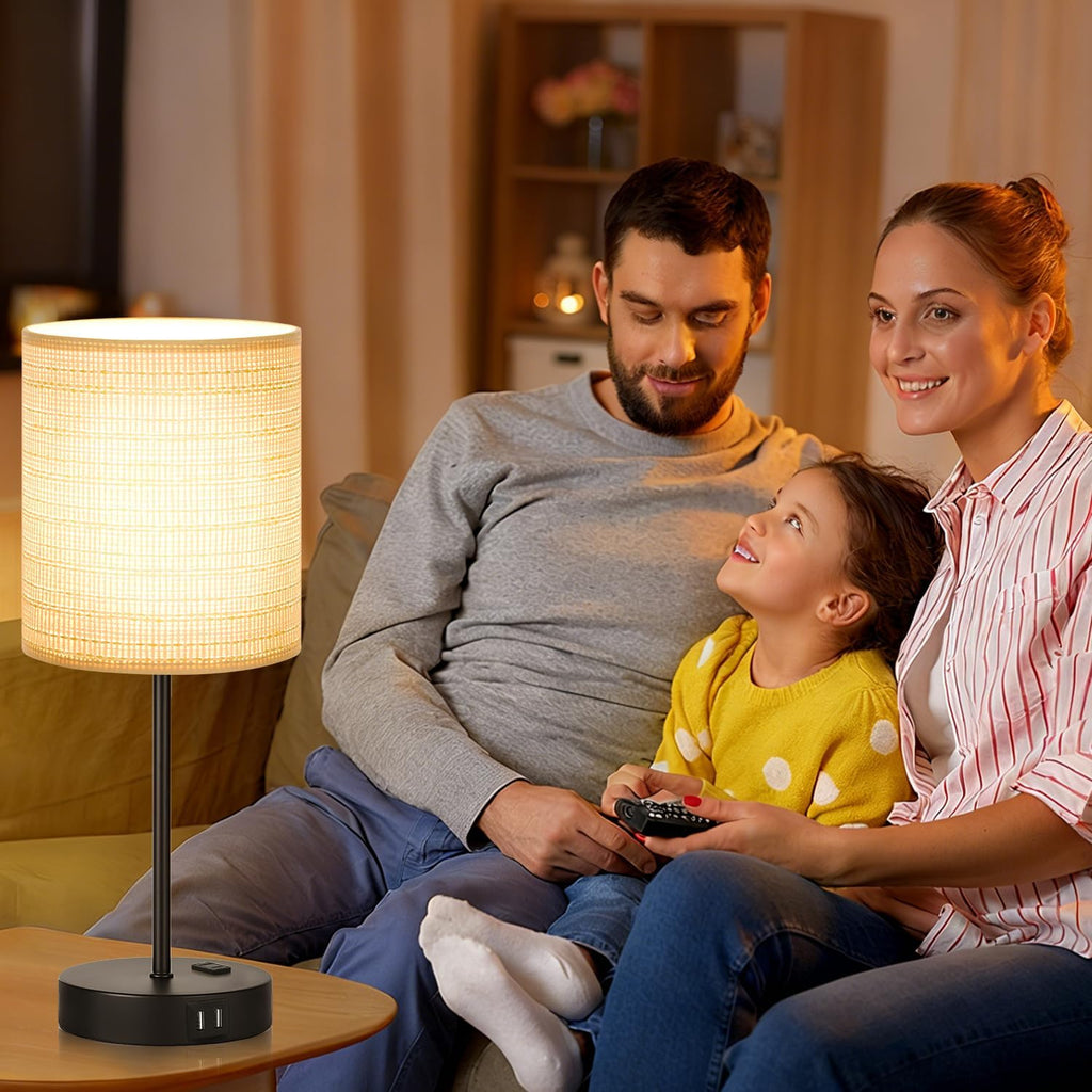 Lynnoland Set of 2 Touch Control Table Lamps, 3-Way Dimmable Bedside Nightstand Lamps for Bedroom Living Room Nursery, 800 Lumens 3000K…