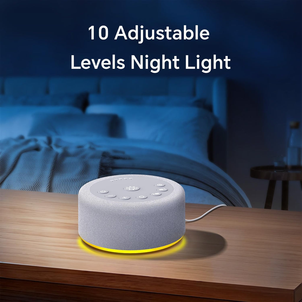 Hushingwhitenoisemachine Sound Machine Night Light White Noise Brown Noise Machine 30 Non Looping Sounds 12 Lights 5 Timers 36 Adjustable V…