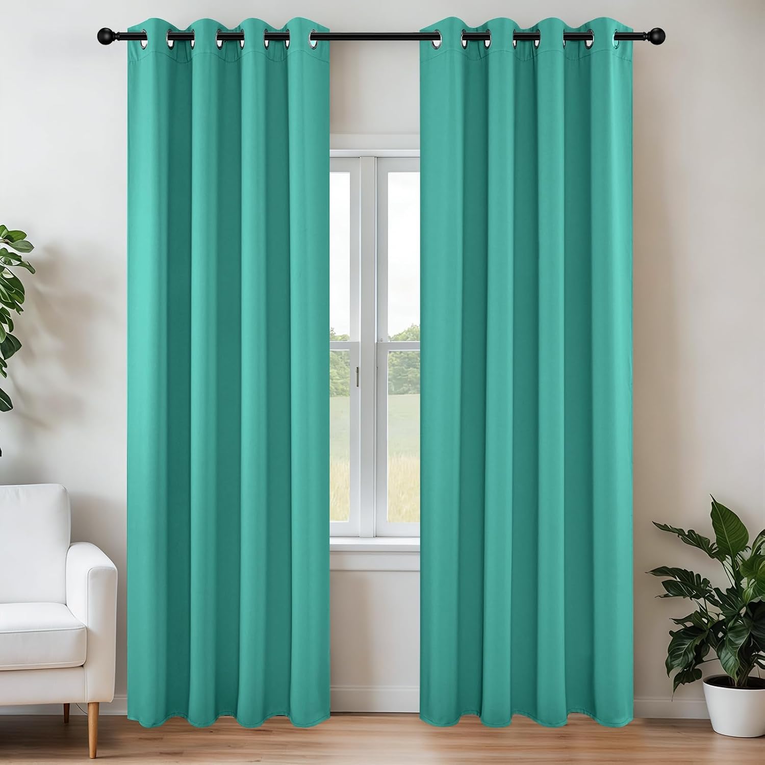 Joydeco Blackout Curtains 120 inches Long 2 Panels Set, Thermal Insulated Long Curtains & Drapes 2 Burg, Room Darkening Grommet Drapes for…
