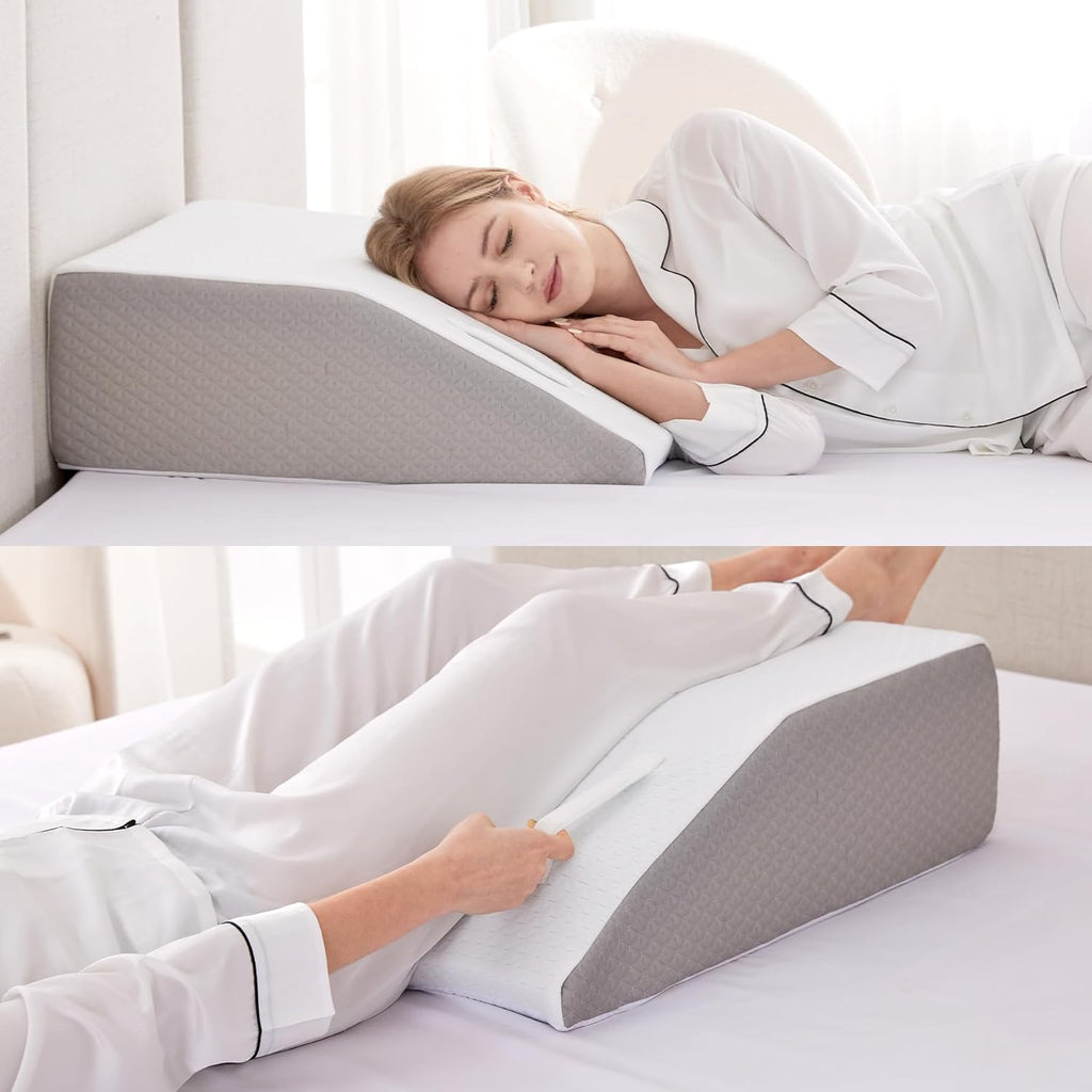 Ruqmuis Leg Elevation Pillow for After Surgery, 8inch Foam Leg Elevating Pillow for Swelling and Blood Circulation, Leg Wedge Pillow for Sl…