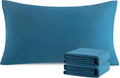 Ntbay King Pillowcase Set - 2 Pack Brushed Microfiber 20x40 Pillowcases - Soft, Wrinkle-Free, Fade-Resistant, Stain-Resistant, Teal Blue Pi…
