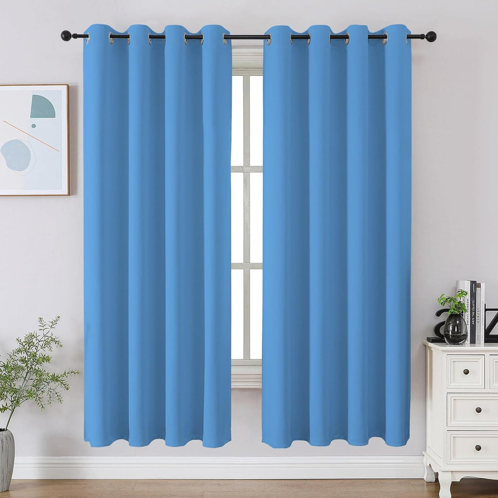 CUCRAF Blackout Curtains 63 inch Length 2 Panels Set, Room Darkening Drapes for Living Room Bedroom, Thermal Insulated Light Blocking…