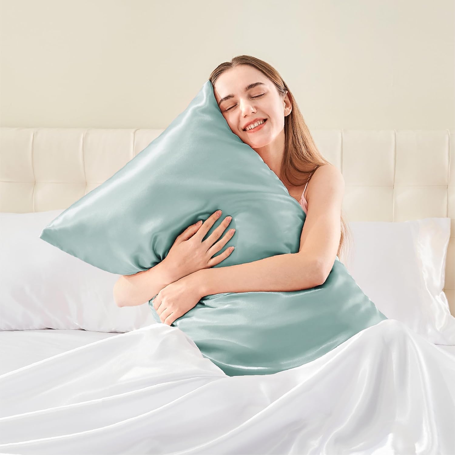 Bedelite Satin Body Pillow Cover, Super Soft and Cooling Body Pillow Pillowcase for Hair and Skin, Breathable Silky Full Long Pillowcase Co…