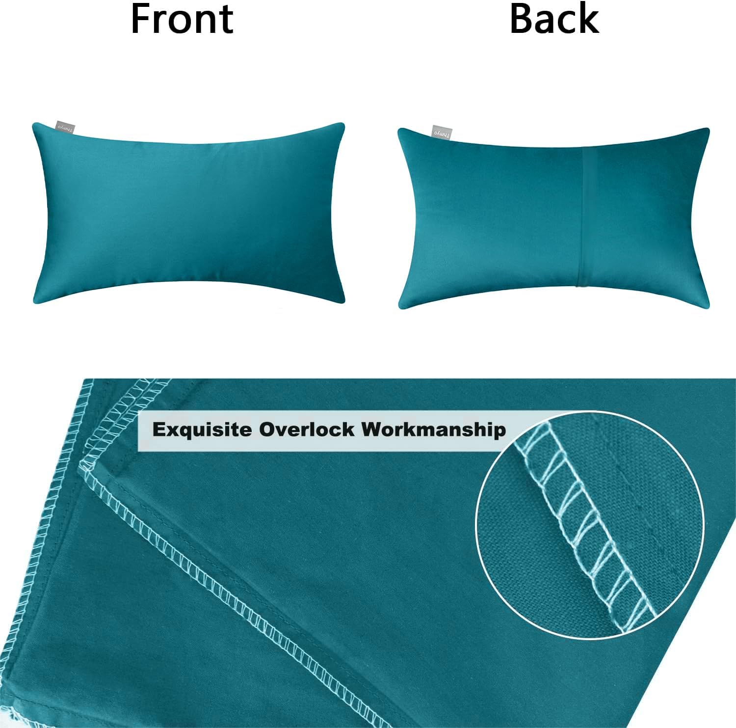 Thmyo 4-Pack 100% Cotton Lumbar Comfortable Solid Decorative Throw Pillow Case, Rectangle Cushion Cover Pillowcase Sublimation Blank Pillow…
