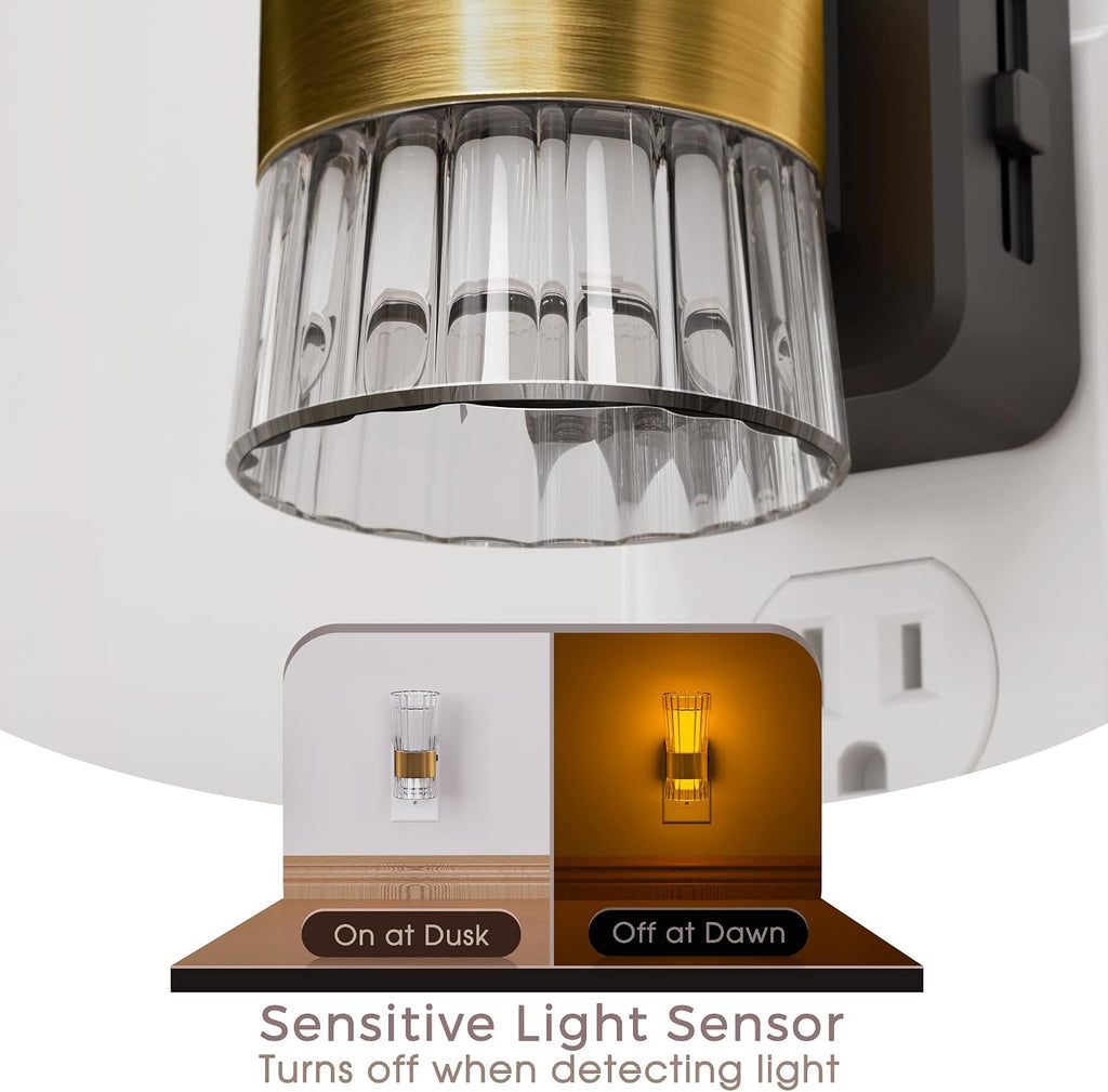 Briignite Night Light, Night Lights Plug into Wall, LED Amber NightLight with Dusk to Dawn Auto Light Sensor, 0-100LM Adjustable…