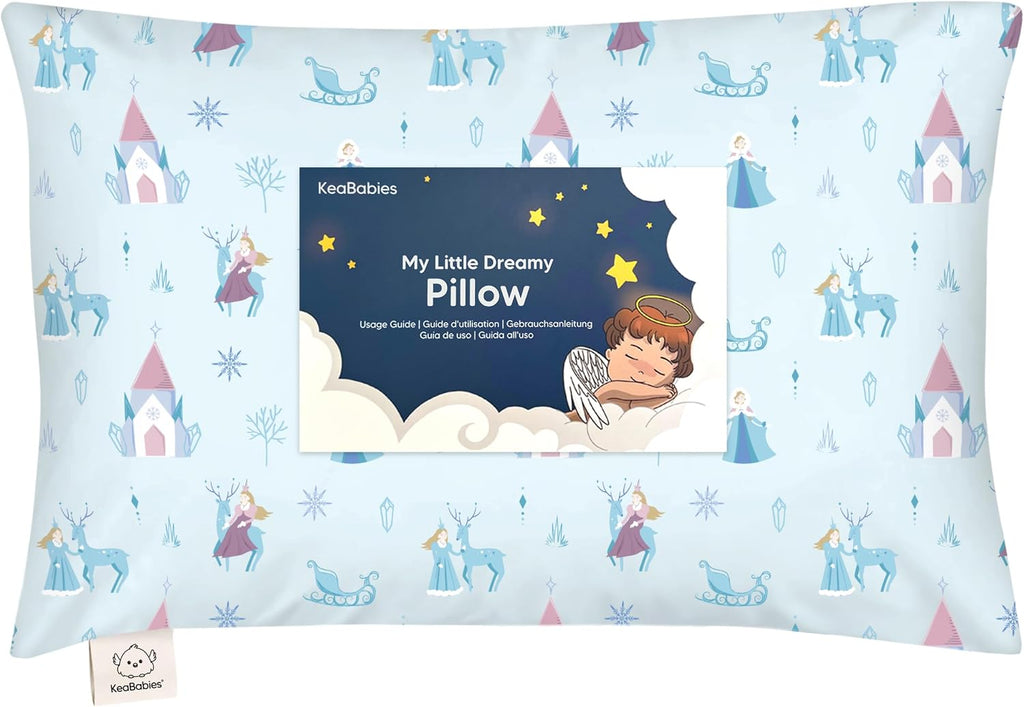 Toddler Pillow with Pillowcase - 13x18 My Little Dreamy Kids Travel Bed Pillows for Sleeping, Organic Cotton Small Pillowcase, Soft &…