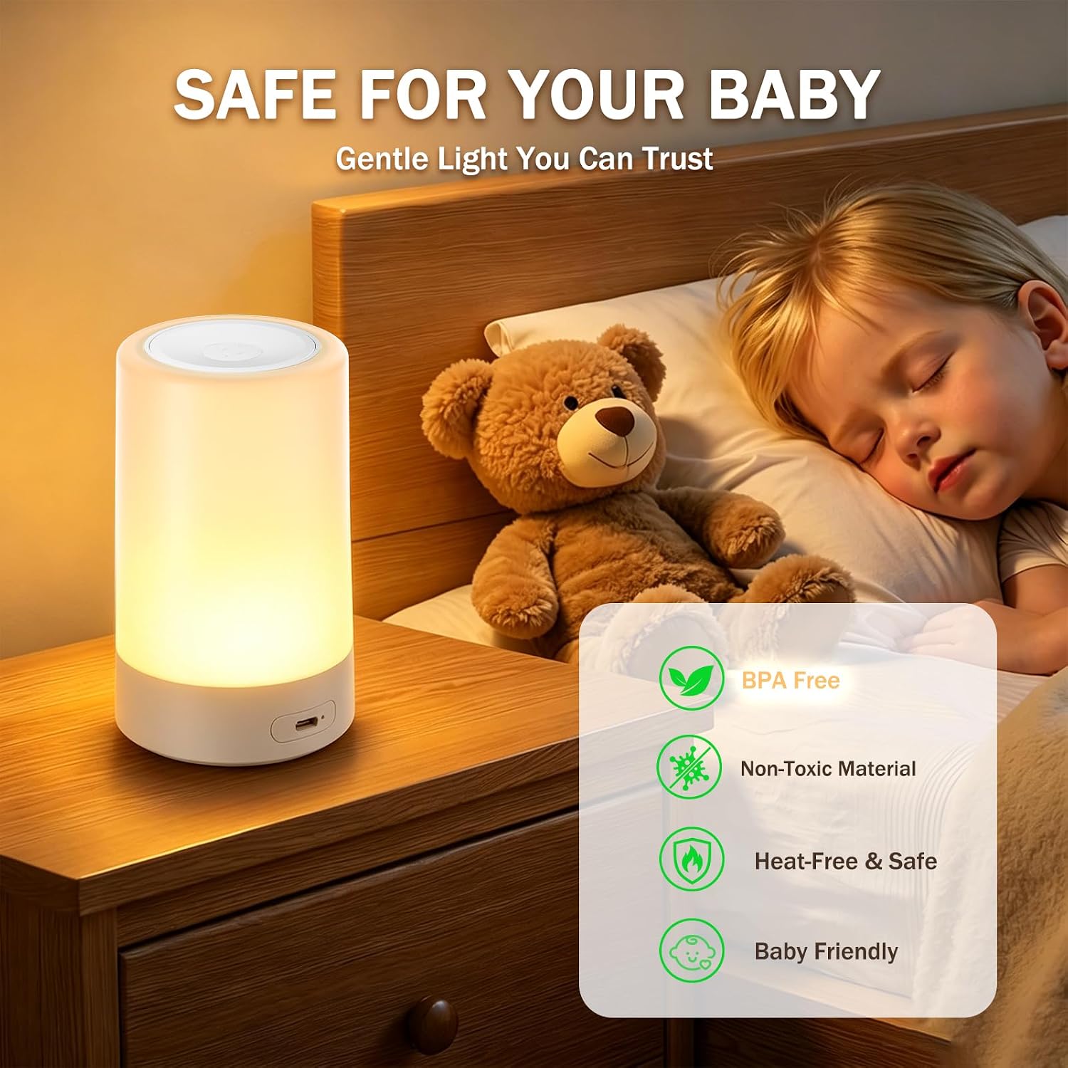 GKeni G Keni Nursery Night Light for Baby, Portable LED Touch Night Lamp for Kids and Adult, Breastfeeding,, USB Rechargeable Nur…