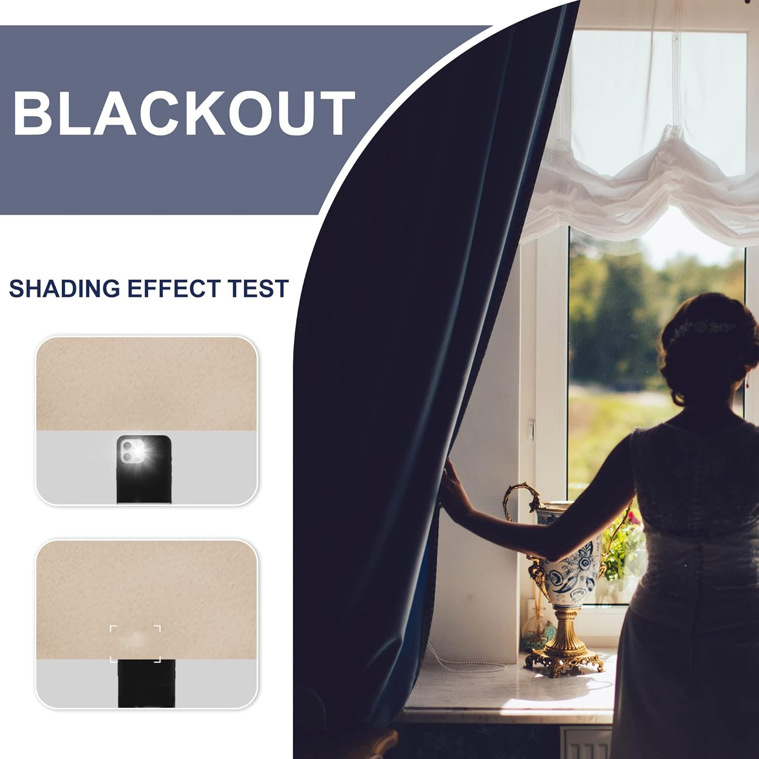 Jiuzhen Blackout Curtains for Bedroom - 70 x 63 Inch Extra Wide Privacy Assured Thermal Insulated Room Darkening Sliding Door Curtains for…