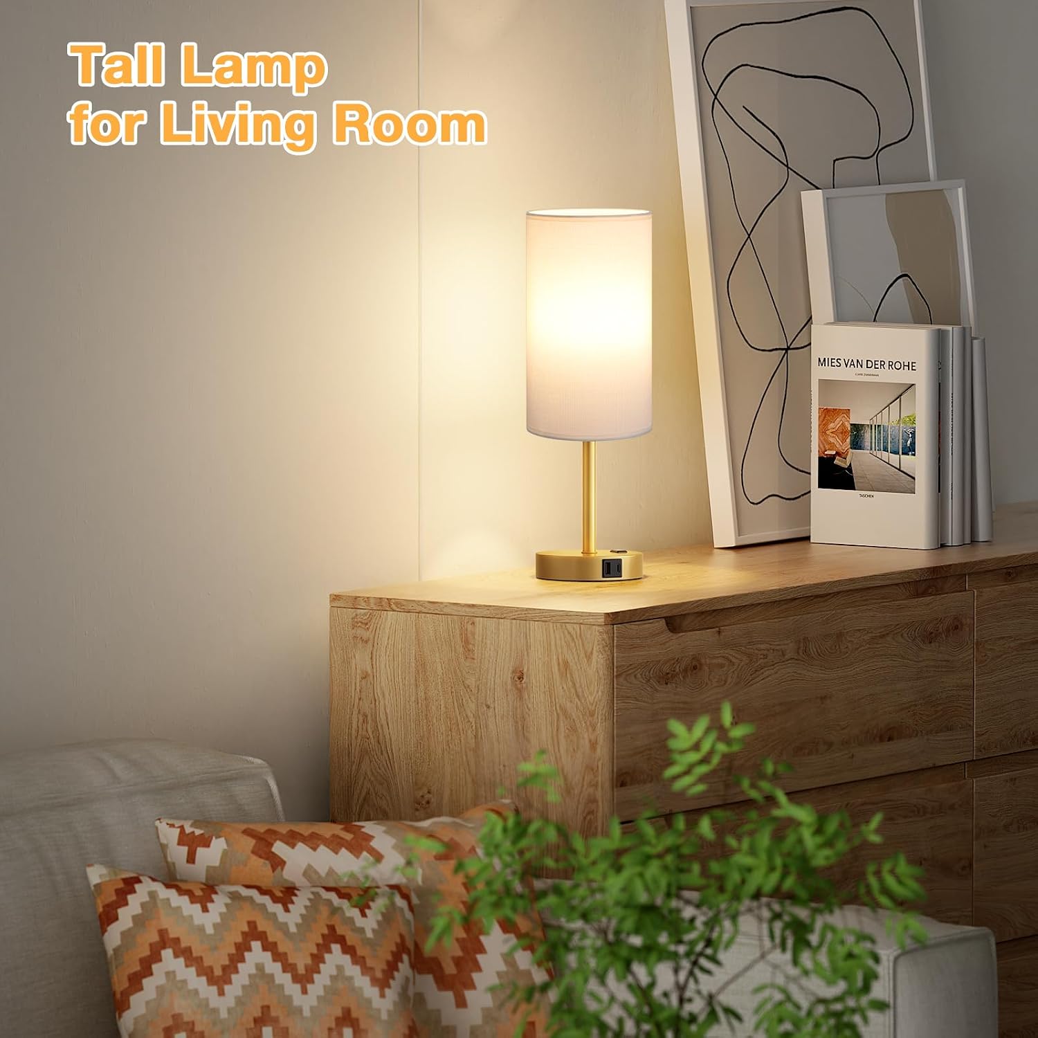 Dicoool Touch Bedside Table Lamp with USB - 3 Way Dimmable Gold Lamp for Bedroom Nightstand, Desk Lamp with Charging Station for Dorm…