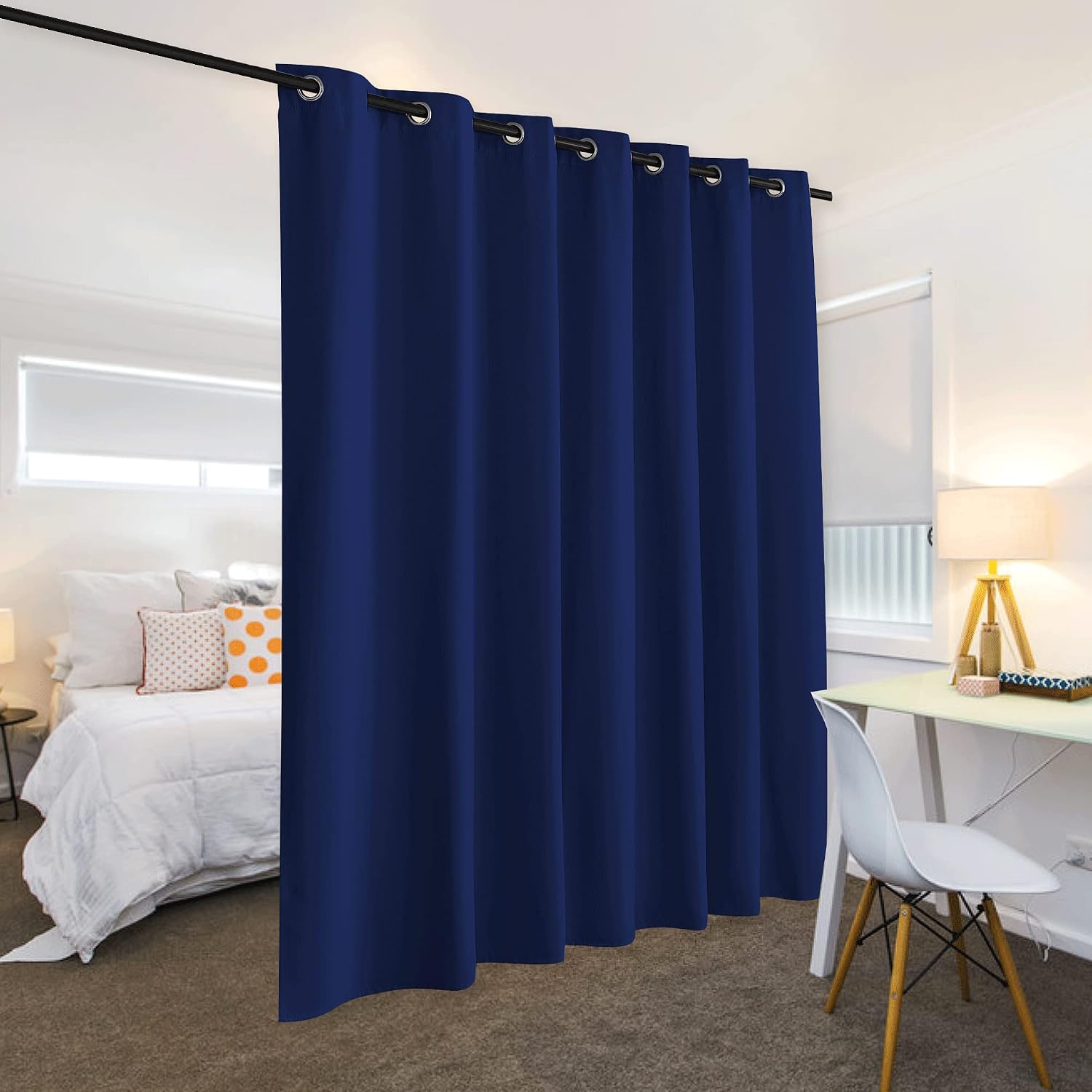RYB HOME Extra Wide Curtain - Blackout Room Divider Curtain Heavy Weight Space Separation Backdrop Room Darkening Curtains for Bedroom…