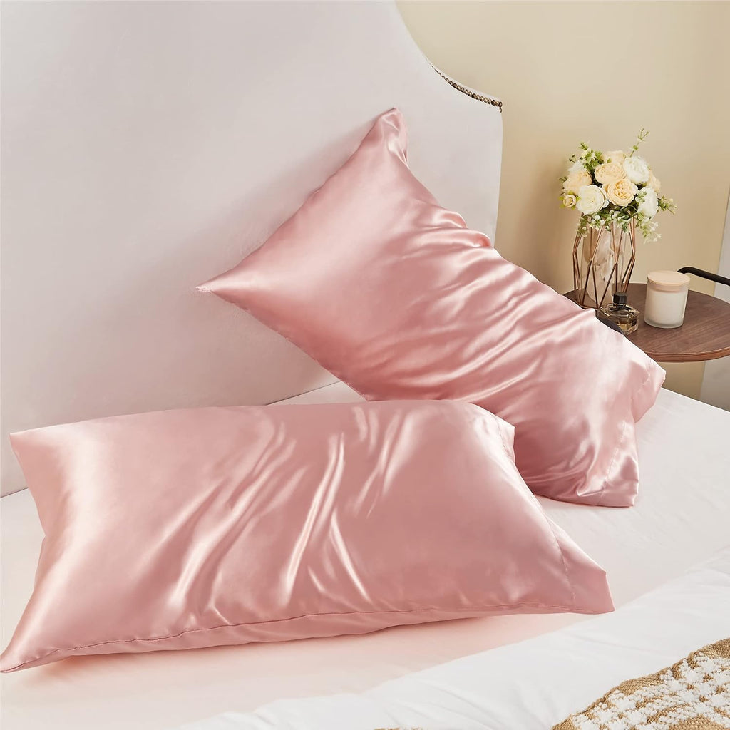 Bedelite Satin Pillowcase for Hair and Skin, Super Soft and Cooling Similar to Silk Pillow Cases 2 Pack with Envelope Closure, Gift for Wom…