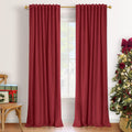 Inovaday 100% Blackout Curtains 96 Inches Length 2 Panels Set, Back Tab/Rod Pocket Linen Black Out Curtains for Bedroom, Thermal Insulated…