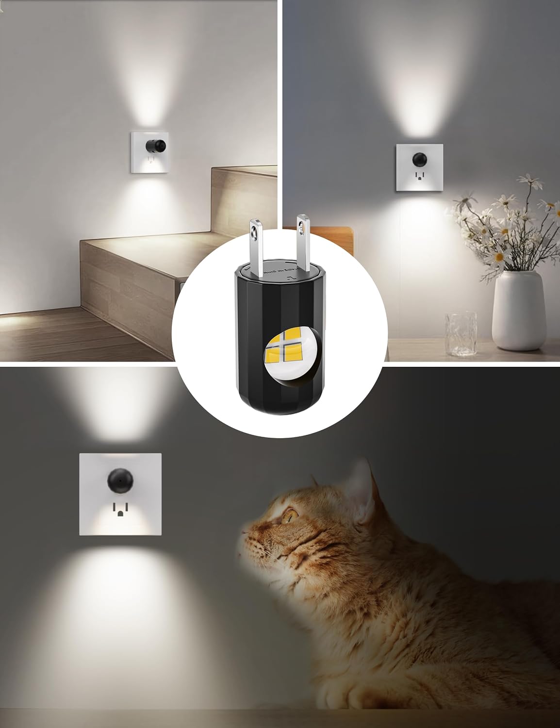 TSEXES Plug-in LED Night Lights, Automatic Night Lights Plug into Wall, Dusk to Dawn Sensor 4000K, Bathroom, Hallway, Bedroom, Kitchen…