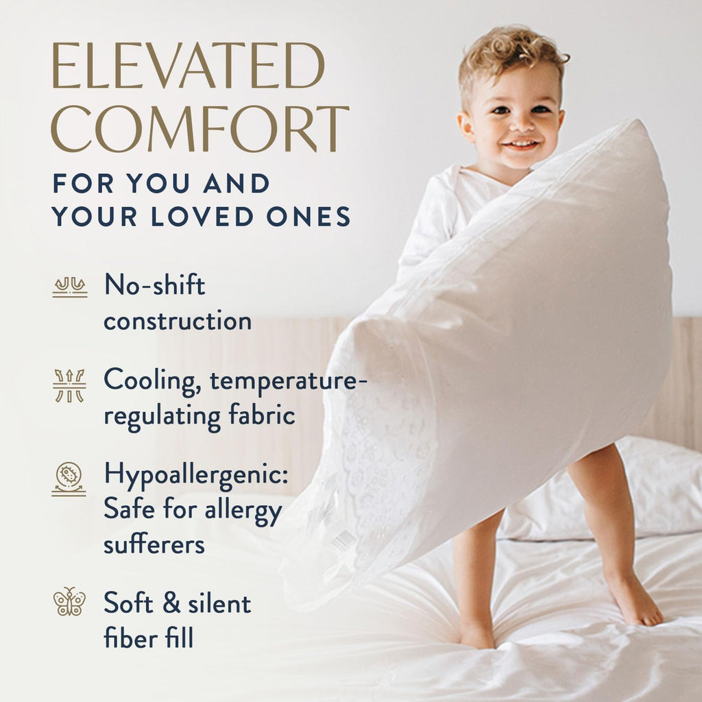 Digital Decor 100% Cotton Luxury Hotel Pillows King Size Set of 2, Cooling Down Alternative Bed Pillows for Sleeping, Hypoallergenic Soft…